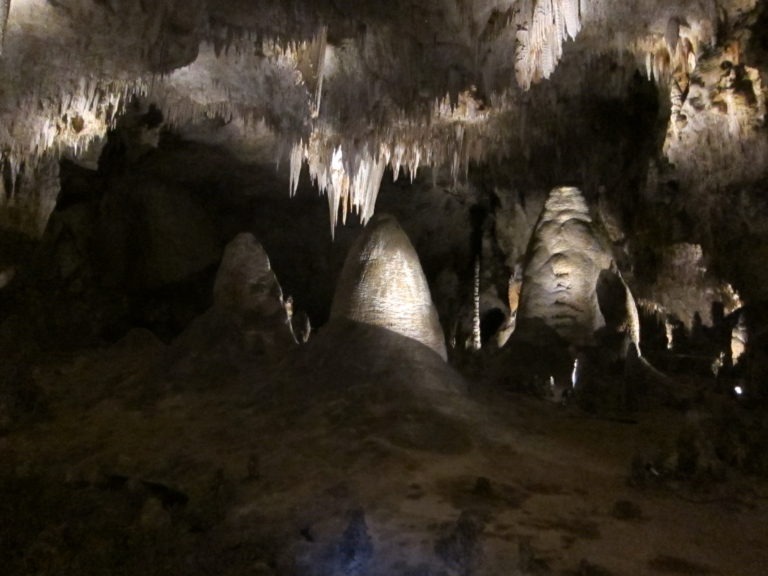 image of large round cavern stalagmites