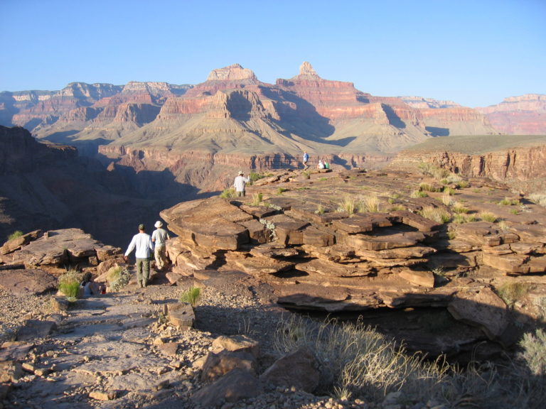 hikers on Plateau Point